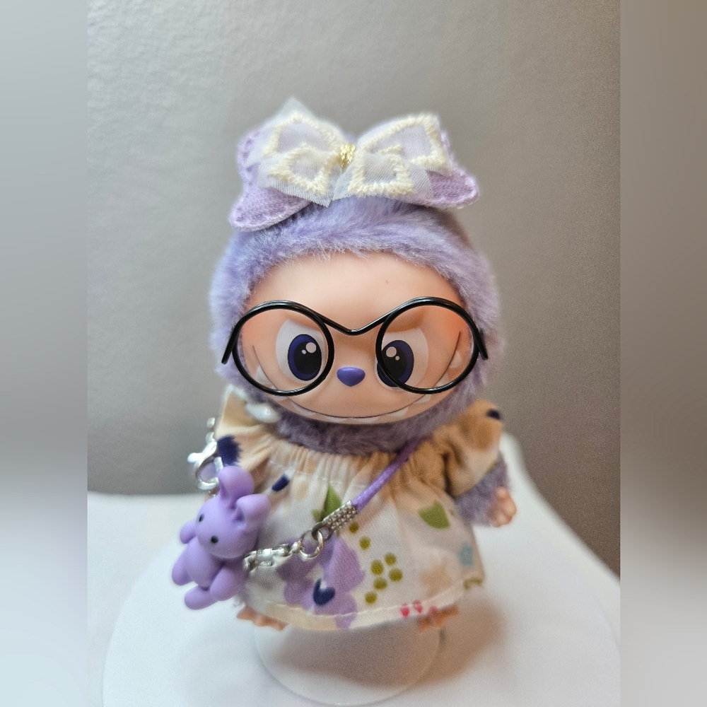Pin For Love Labubu Outfit with Glasses and Bow